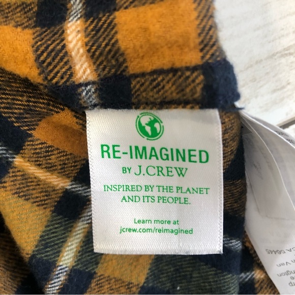 J.CREW Flannel Classic Men’s Blue/Yellow Plaid Long Sleeve Shirt Size S - Picture 11 of 14